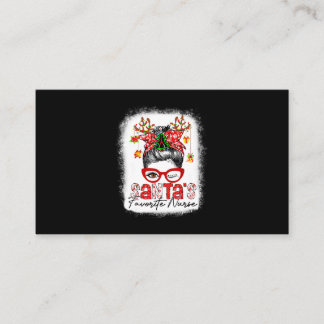 Carte De Visite Santas Infirmière préférée Noël Messy Bun Bleached