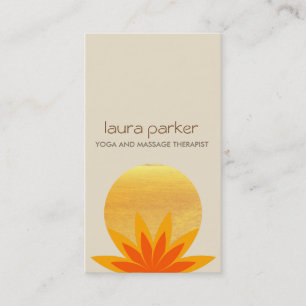 Carte De Visite Santé curative de Lotus de fleur de yoga jaune de