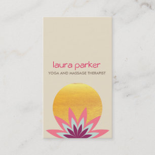 Carte De Visite Santé curative de Lotus de fleur de yoga rose de