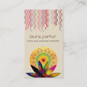 Carte De Visite Santé curative de yoga de logo de fleur de Lotus