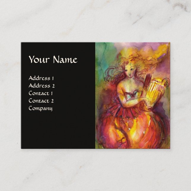 Carte De Visite SAPPHO, MUSIQUE DE DANSE ET POÉSIE, Noir (Devant)