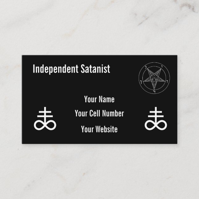 Carte De Visite Sataniste indépendant (Devant)