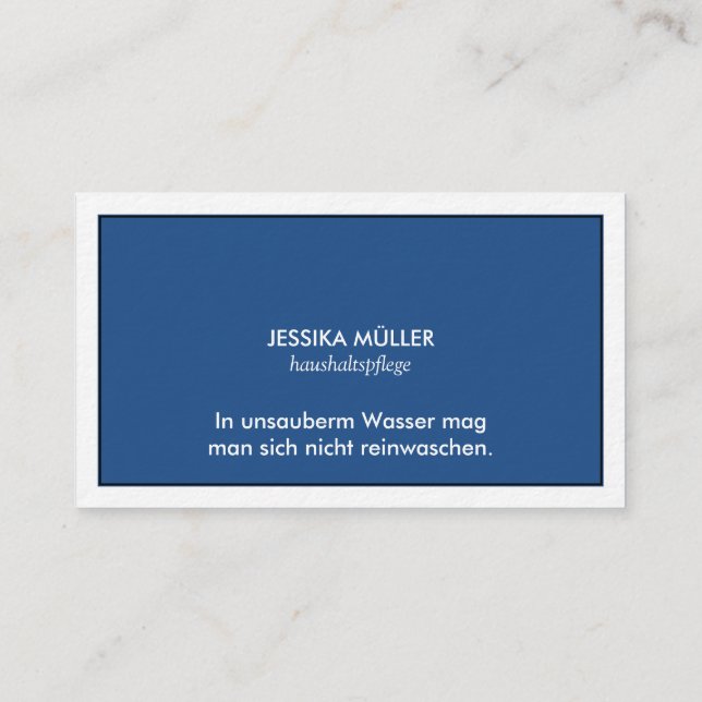 Carte De Visite Sauber Visitenkarte (Dos)