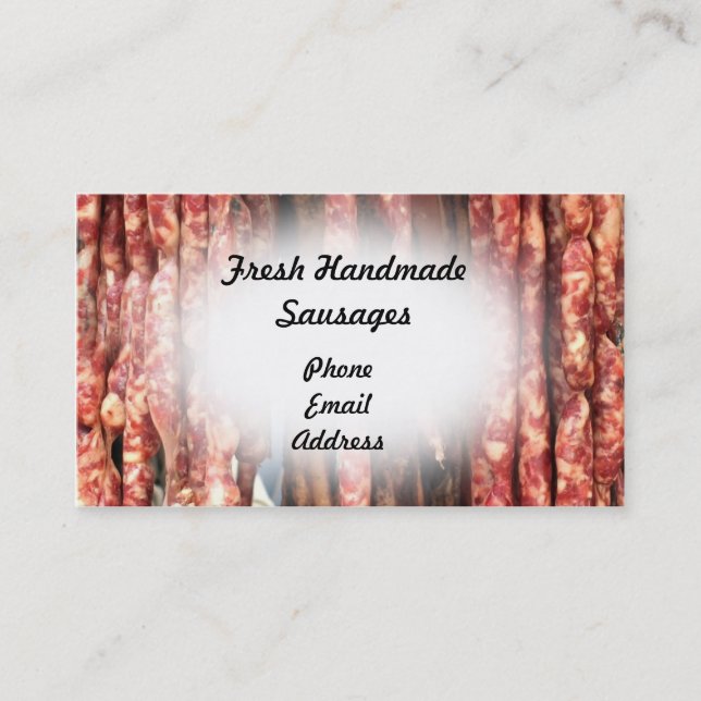 Carte De Visite Saucisses faites main fraîches (Devant)