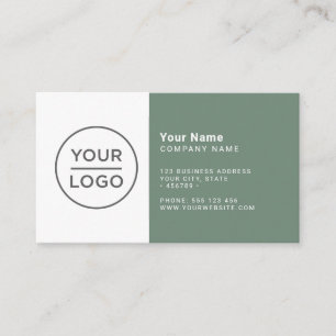 Carte De Visite Sauge personnalisé vert moderne minimaliste toute 