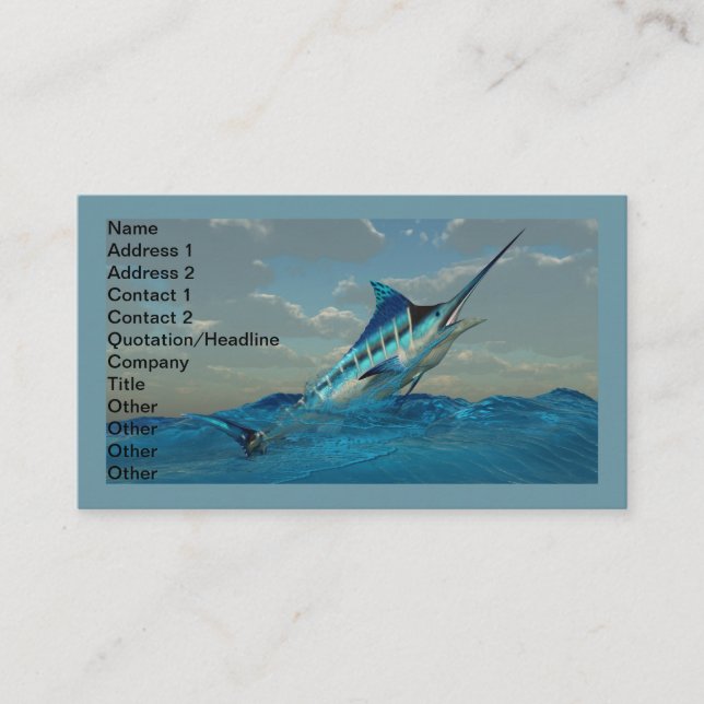 Carte De Visite Saute Blue Marlin (Devant)