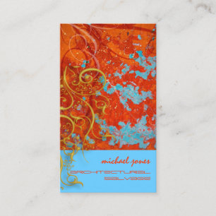 Carte De Visite Sauvetage architectural/Faux Gold Filigree