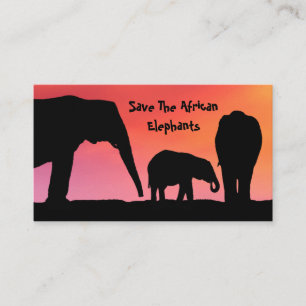 Carte De Visite Sauvez les éléphants africains