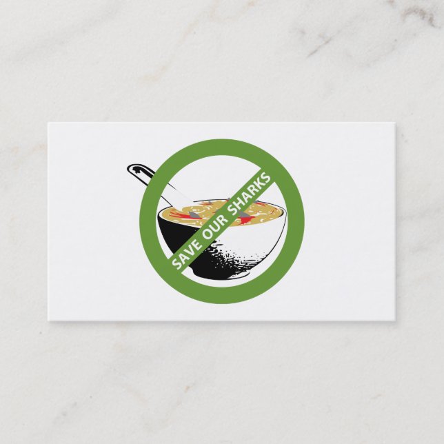 Carte De Visite SAVEZ NOS REQUINS interdire la soupe d'ailerons de (Devant)