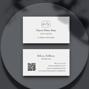 Carte De Visite Savon artisanal noir et blanc code QR