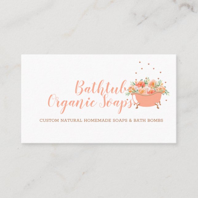 Carte De Visite Savon de baignoire bulle orange (Devant)