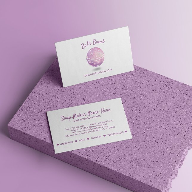 Carte De Visite Savon Naturel de Spa Bombe de Bain (Bath Bomb Spa Natural Soap Business Card)