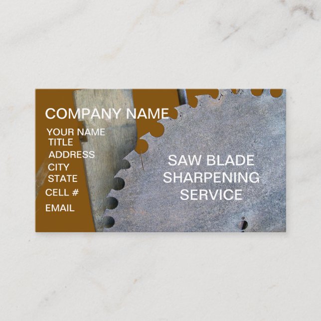 Carte De Visite Sawmill Blade Sharpening  Business Card (Devant)