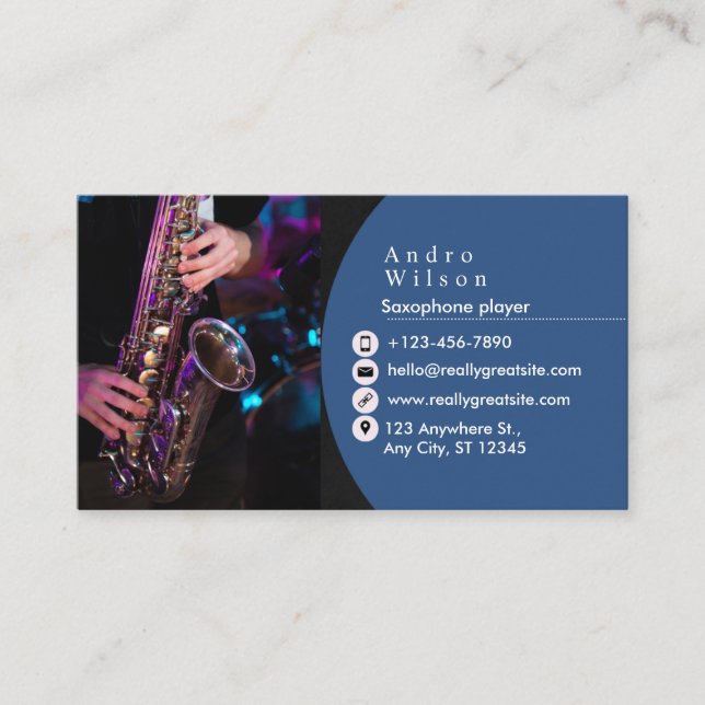 Carte de visite saxophone (Devant)