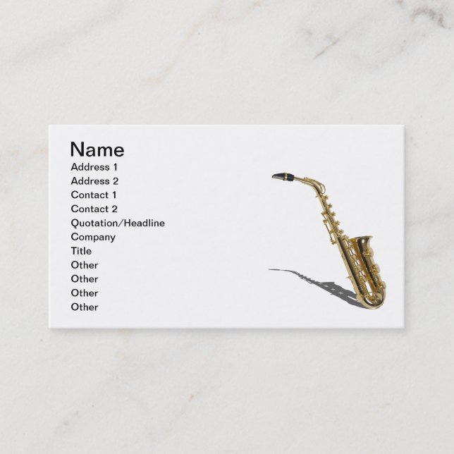 Carte De Visite Saxophone020511, nom, adresse 1, adresse 2, Co… (Devant)