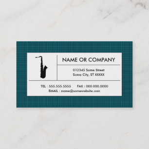 Carte De Visite saxophone plaid