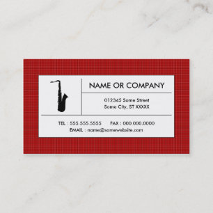 Carte De Visite saxophone plaid