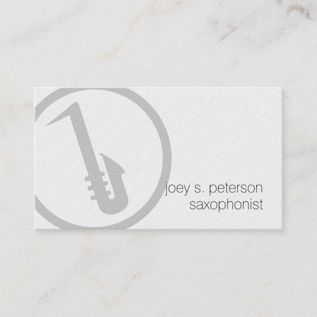 Carte De Visite Saxophoniste Bold Saxophone Icon Music (Devant)