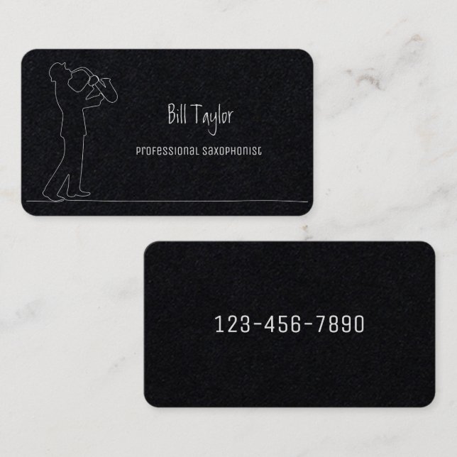 Carte De Visite Saxophoniste Premium (Devant / Derrière)