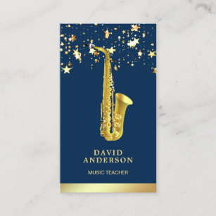 Carte De Visite Saxophoniste Saxophone élégant Confetti à huile d'