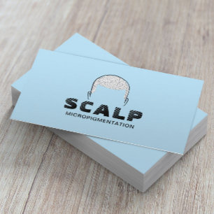 Carte De Visite Scaler Micropigmentation Cheveux Tatouage bleu cla