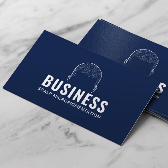 Carte De Visite Scaler Micropigmentation Cheveux Tatouage Marine B (Créateur téléchargé)