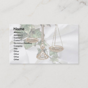 Carte De Visite Scales de justice sur Ivy et Satin