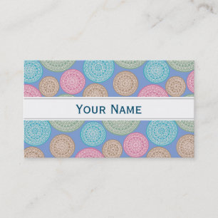 Carte De Visite Scandinavian Flower Mandalas Pattern 1