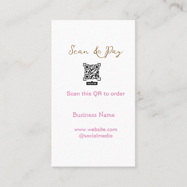 Carte De Visite Scanner pour commander scanner le code QR ajouter  (Devant)