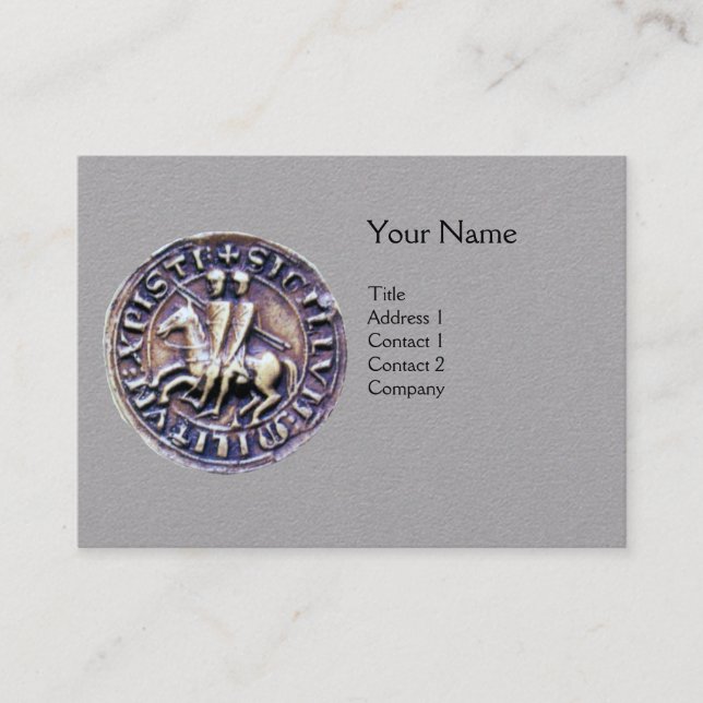 Carte De Visite SCEAU DES CHEVALIERS MODÈLE MONOGRAMME Papier gris (Devant)