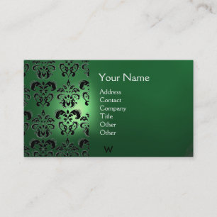Carte De Visite SCEL EN CIRE DAMASQUINÉ  MONOGRAMME vert