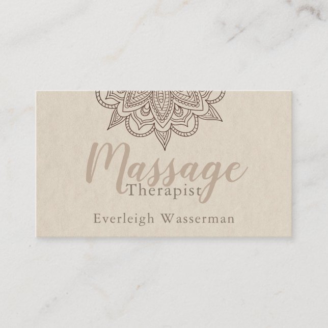 Carte De Visite Scénario de Thérapeute de Massage Moderne Fleur de (Devant)
