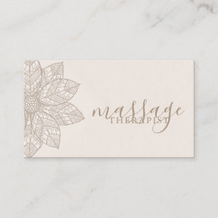 Carte De Visite Scénario de Thérapeute en Massage Moderne Fleur de