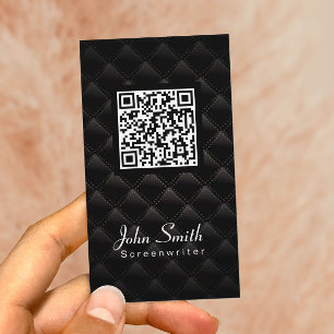 Carte de visite scénariste de code QR de luxe