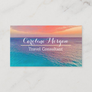 Carte De Visite Scène de plage iconique Agent de voyage Consultant