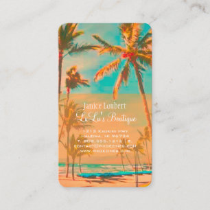 Carte De Visite Scène de plage vintage hawaïenne PixDezines