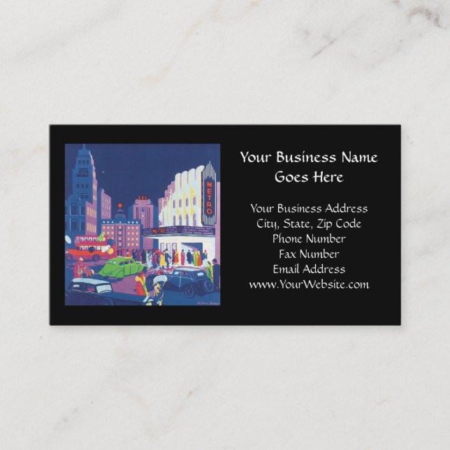 Carte De Visite Scène de théâtre de ville de Calcutta d'art déco (Devant)