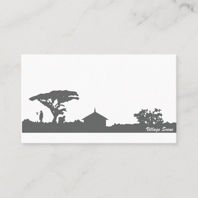 Carte De Visite Scène du village (Devant)