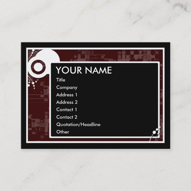 Carte De Visite schéma de blocs : maroon : (Devant)