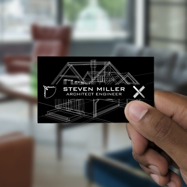 Carte De Visite Schéma des plans | Outils d'architecte (Créateur téléchargé)
