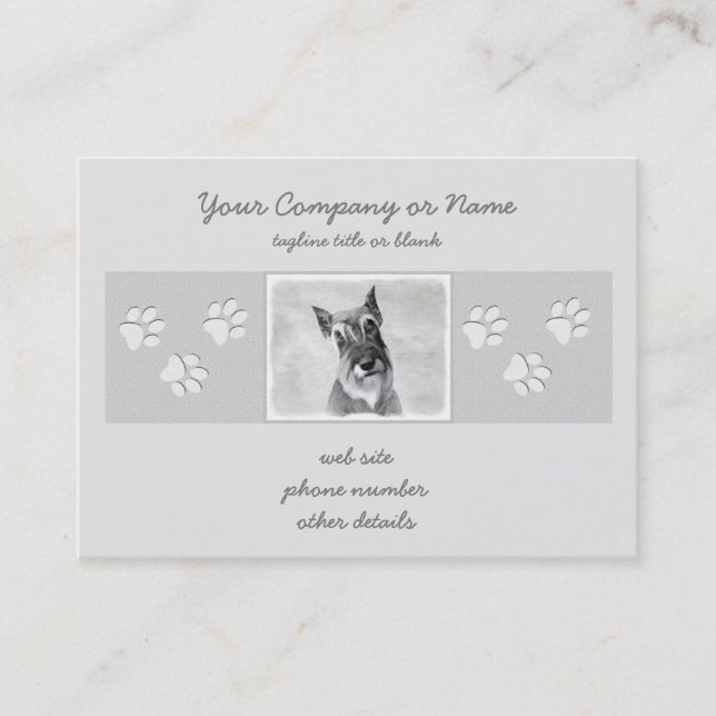 Carte De Visite Schnauzer (Giant) Peinture - Chien Art (Devant)