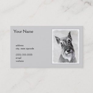 Carte De Visite Schnauzer (Giant) Peinture - Chien Art