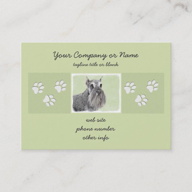 Carte De Visite Schnauzer (Giant, Standard) Peinture - Chien Art (Devant)