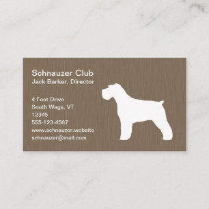 Carte De Visite Schnauzer Silhouette (Oreilles naturelles)