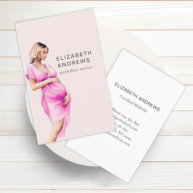 Carte De Visite Schwangere, schlicht-moderne aquarelle (Créateur téléchargé)