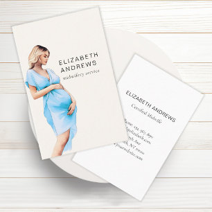 Carte De Visite Schwangere, schlicht-moderne watercolor