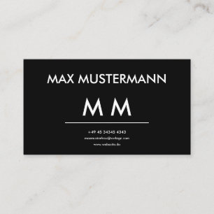 Carte De Visite Schwarz Weiß Visitenkarte Selbst Gestalten Templat
