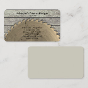 Carte De Visite Scie Circulaire Rustique Menuisier Professionnel