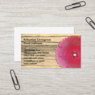 Carte De Visite Scie Circulaire Rustique Métier de la Menuiserie