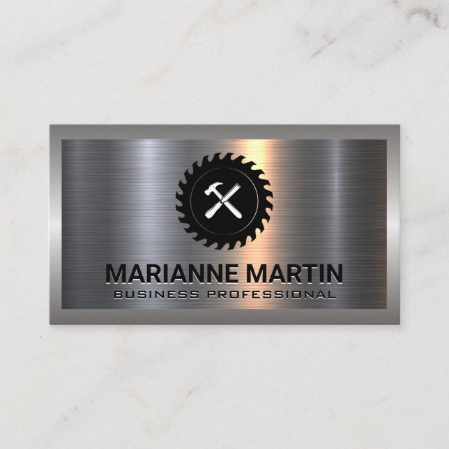 Carte De Visite Scie et marteau | Metallique (Devant)